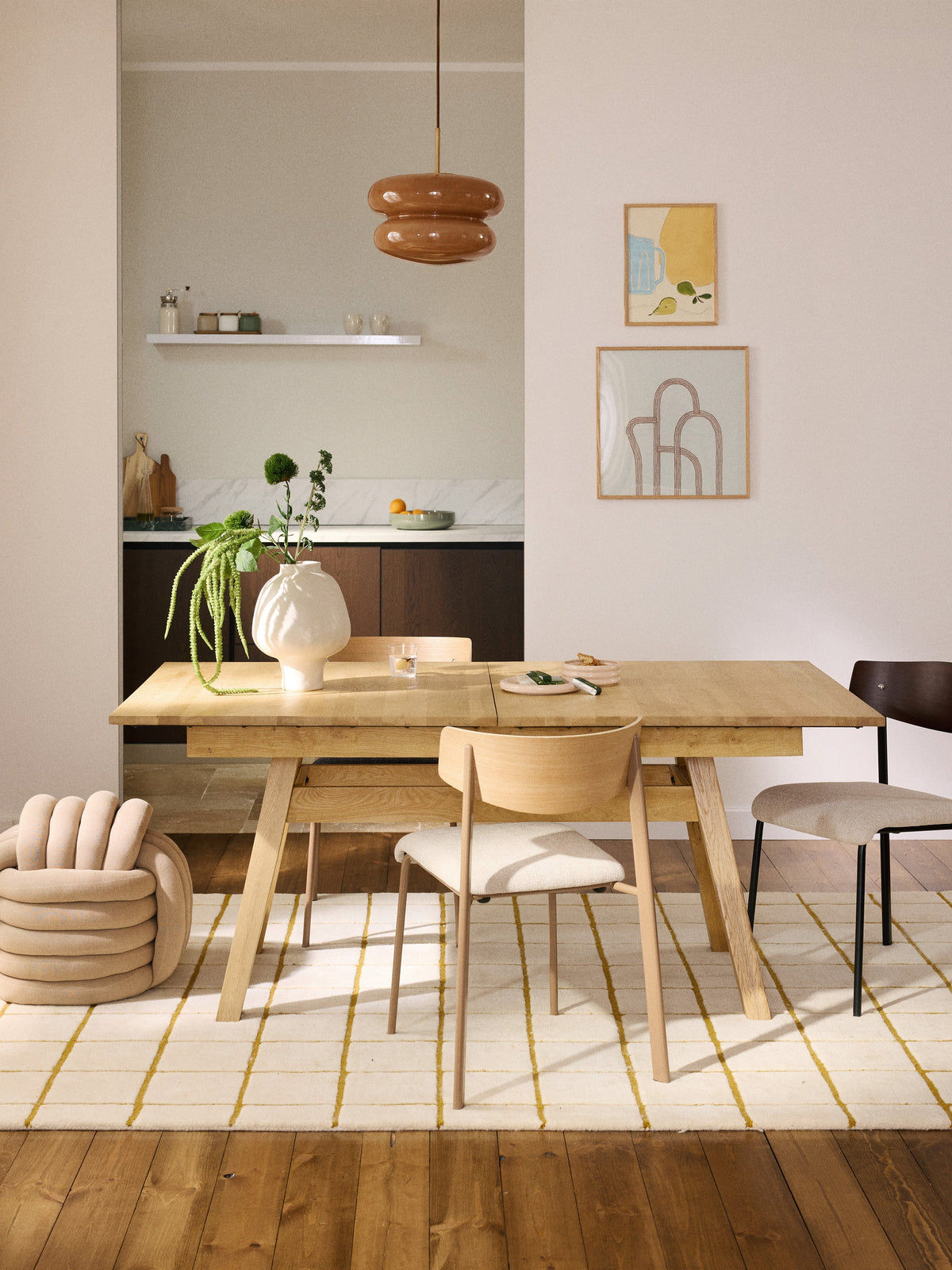 Ethanvo Extendable Dining Table, 180 - 220 x 100 cm