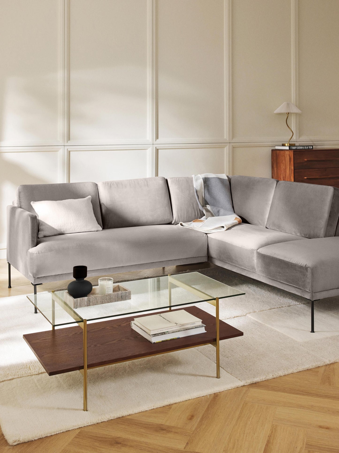 Fluminta Corner Sofa in Velvet