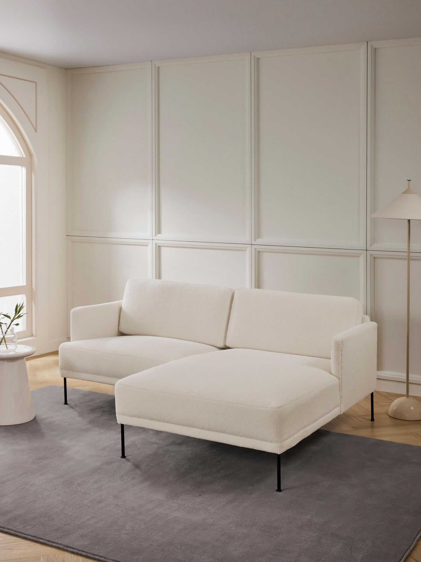 Fluminta Small Teddy Fabric Corner Sofa