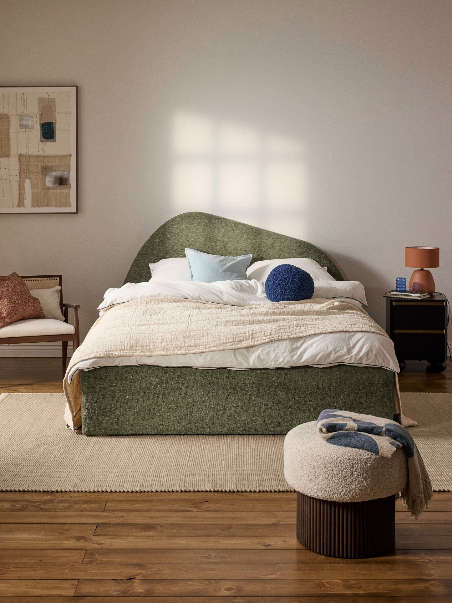Garnovo Upholstered Bed in Bouclé