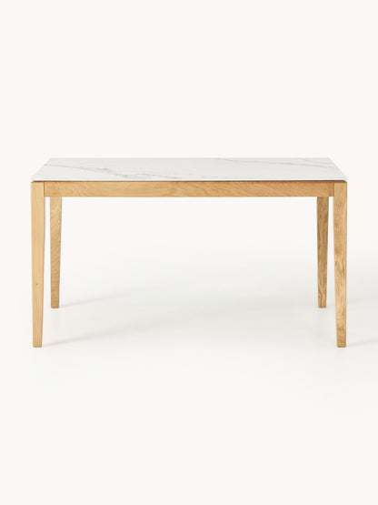 Jackavio Dining Table with Marble-Look Tabletop, in Various Sizes