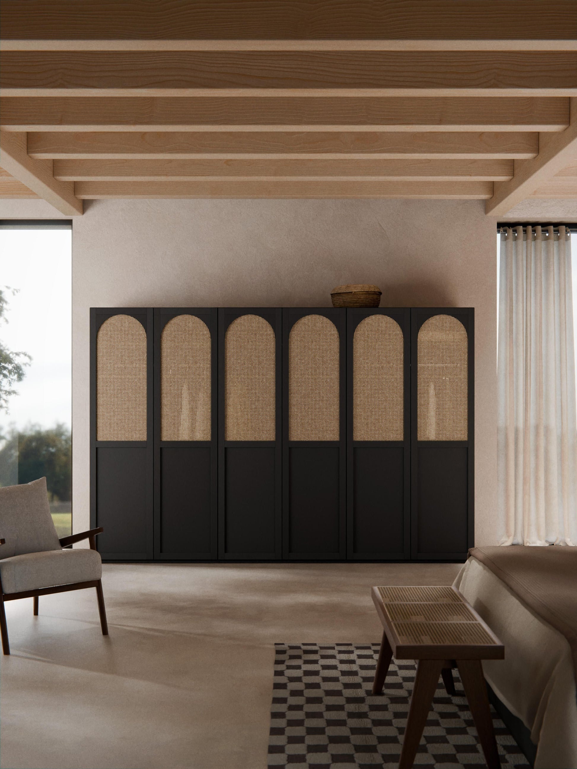 Jenavia Modular Hinged-Door Wardrobe, 300 cm Wide, in Various Sizes