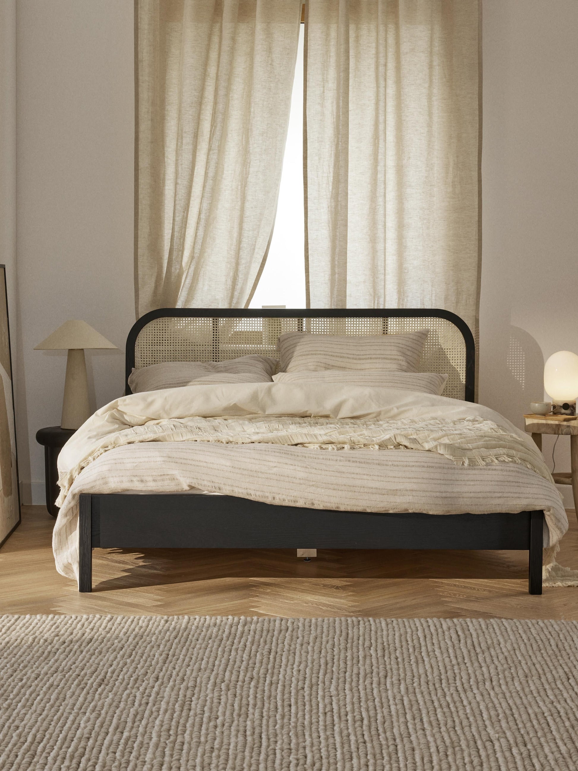 Jondrico Wooden Bed with Vienna Cane Headboard