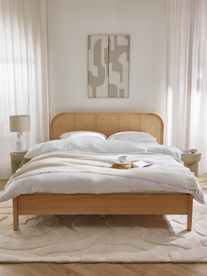 Jondrico Wooden Bed with Vienna Cane Headboard