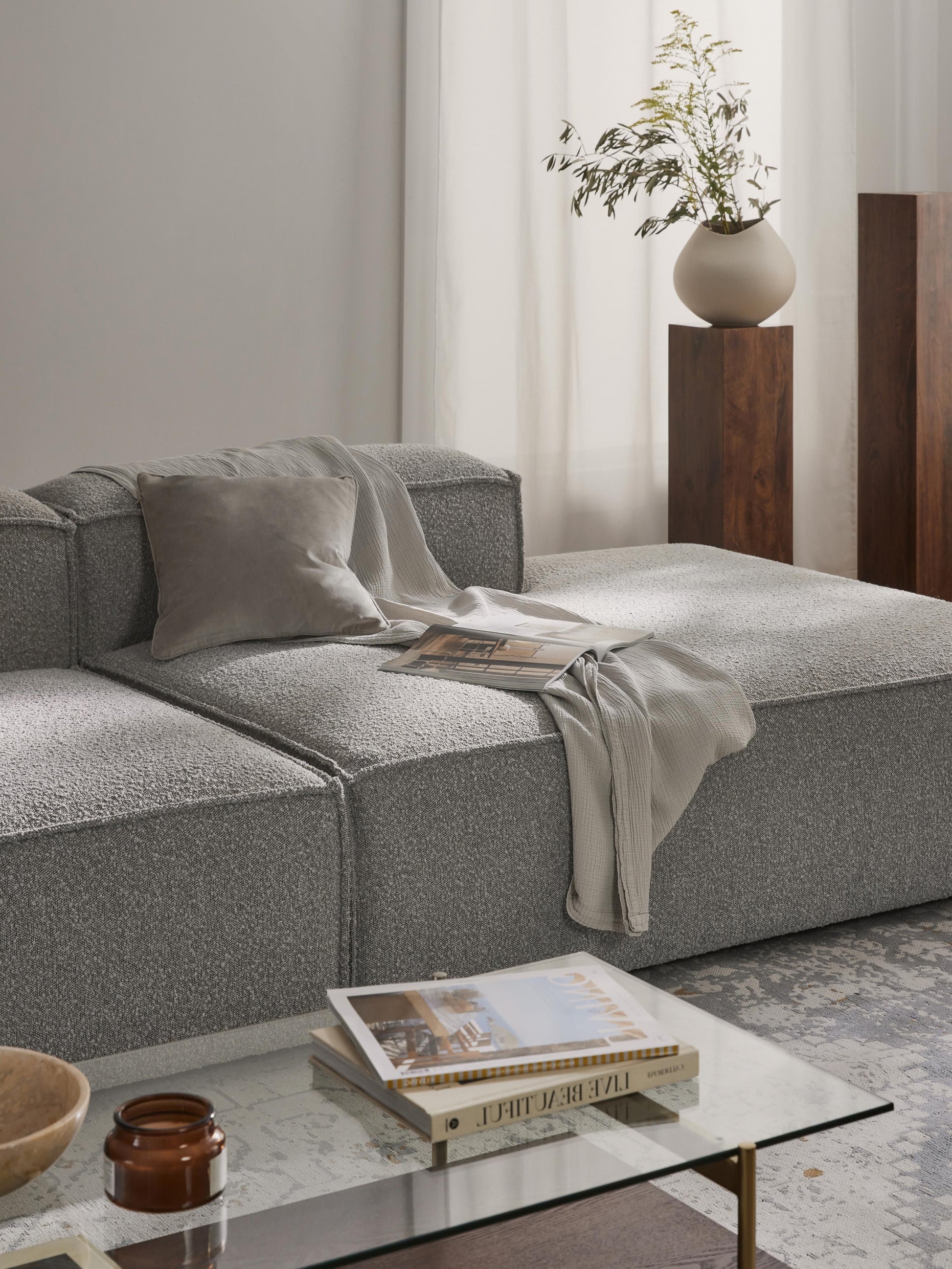 Lendric Bouclé Ottoman Module