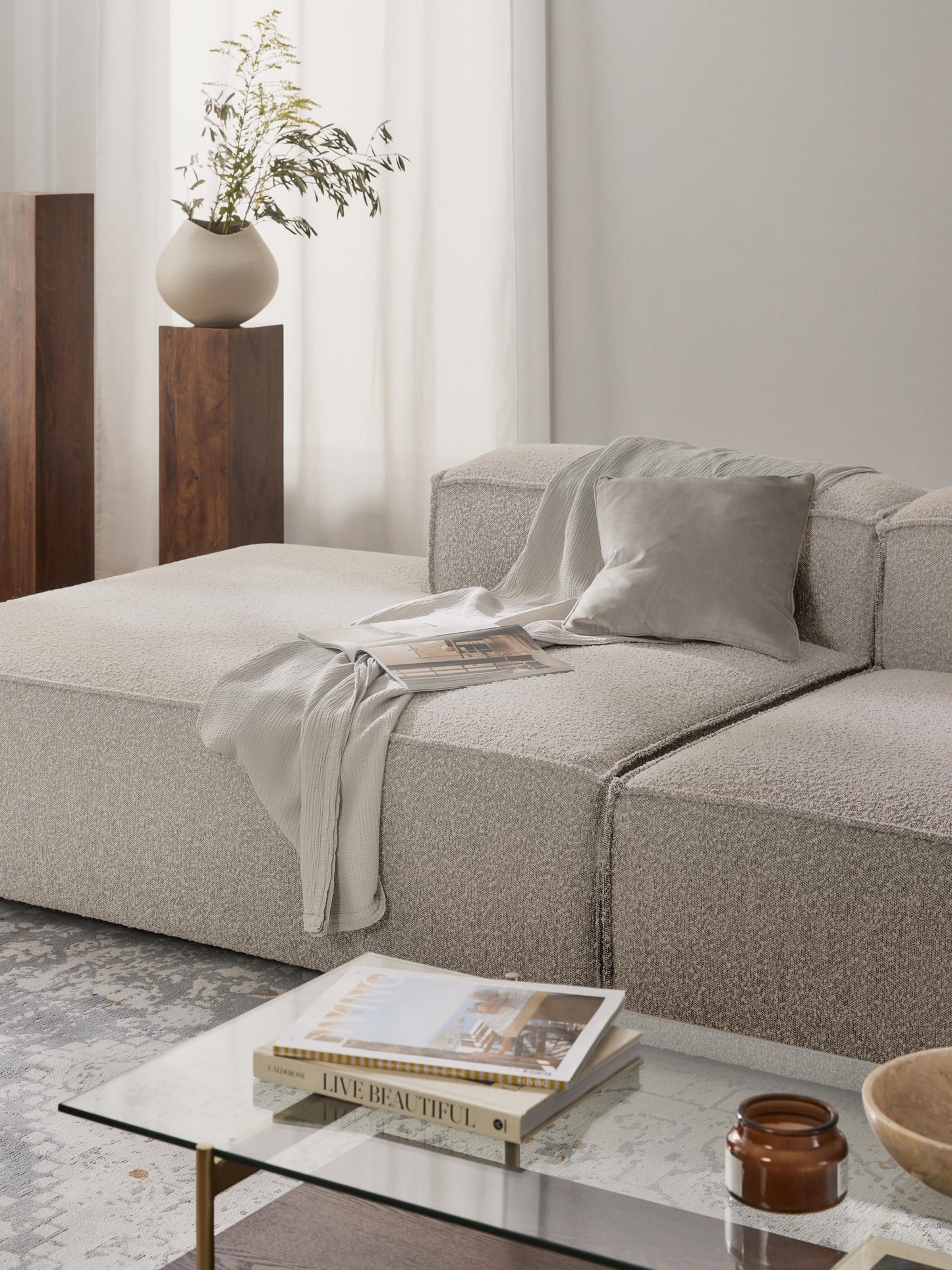 Lendric Bouclé Ottoman Module
