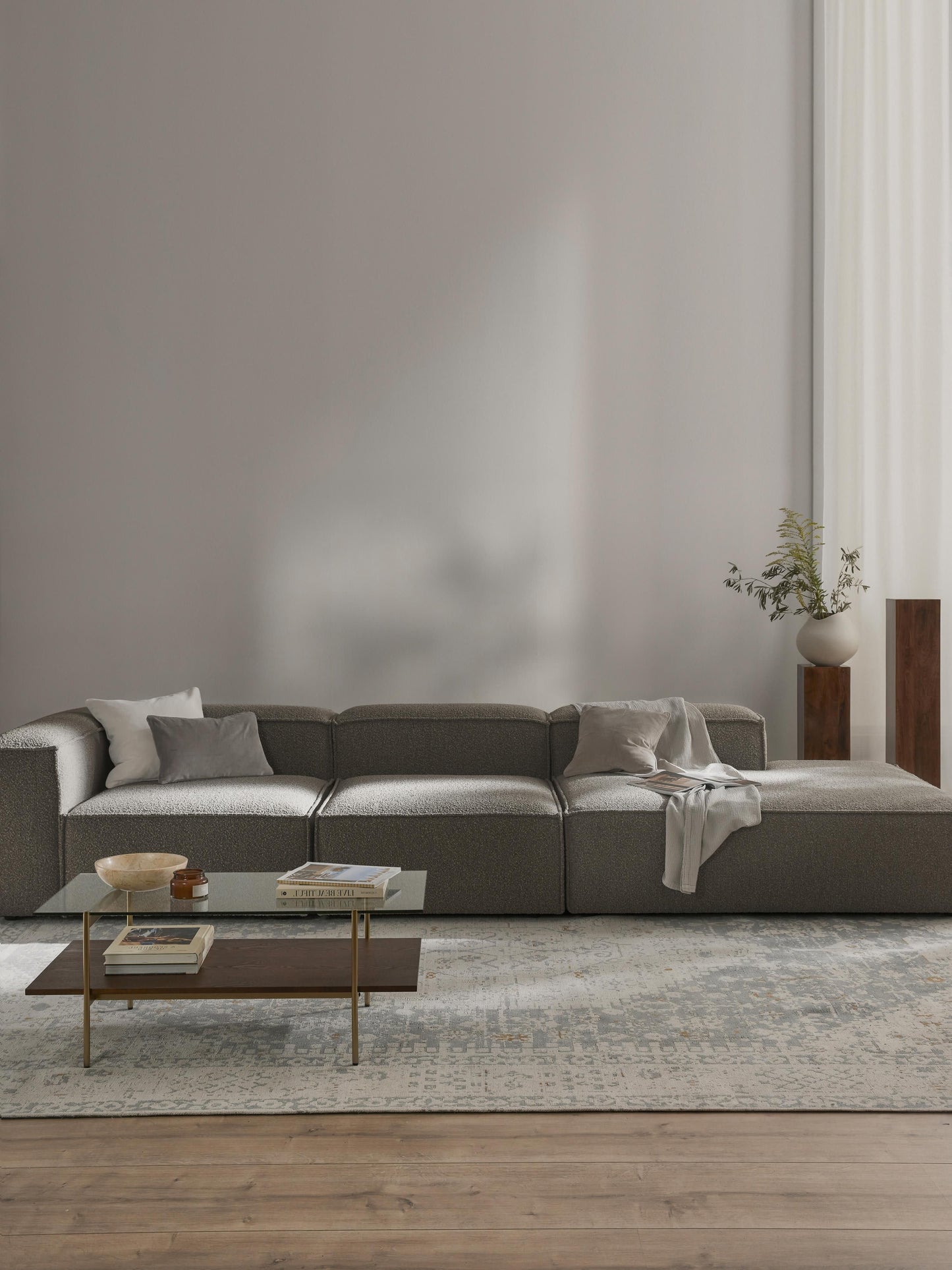 Lendric Modular Bouclé XL Ottoman