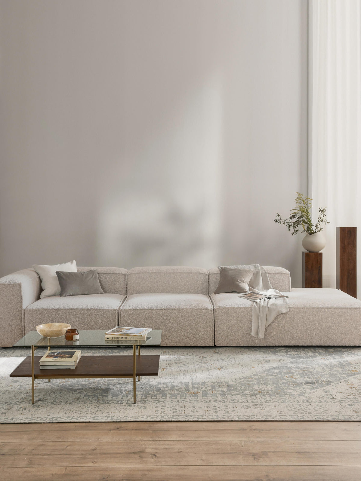Lendric Modular Bouclé XL Ottoman