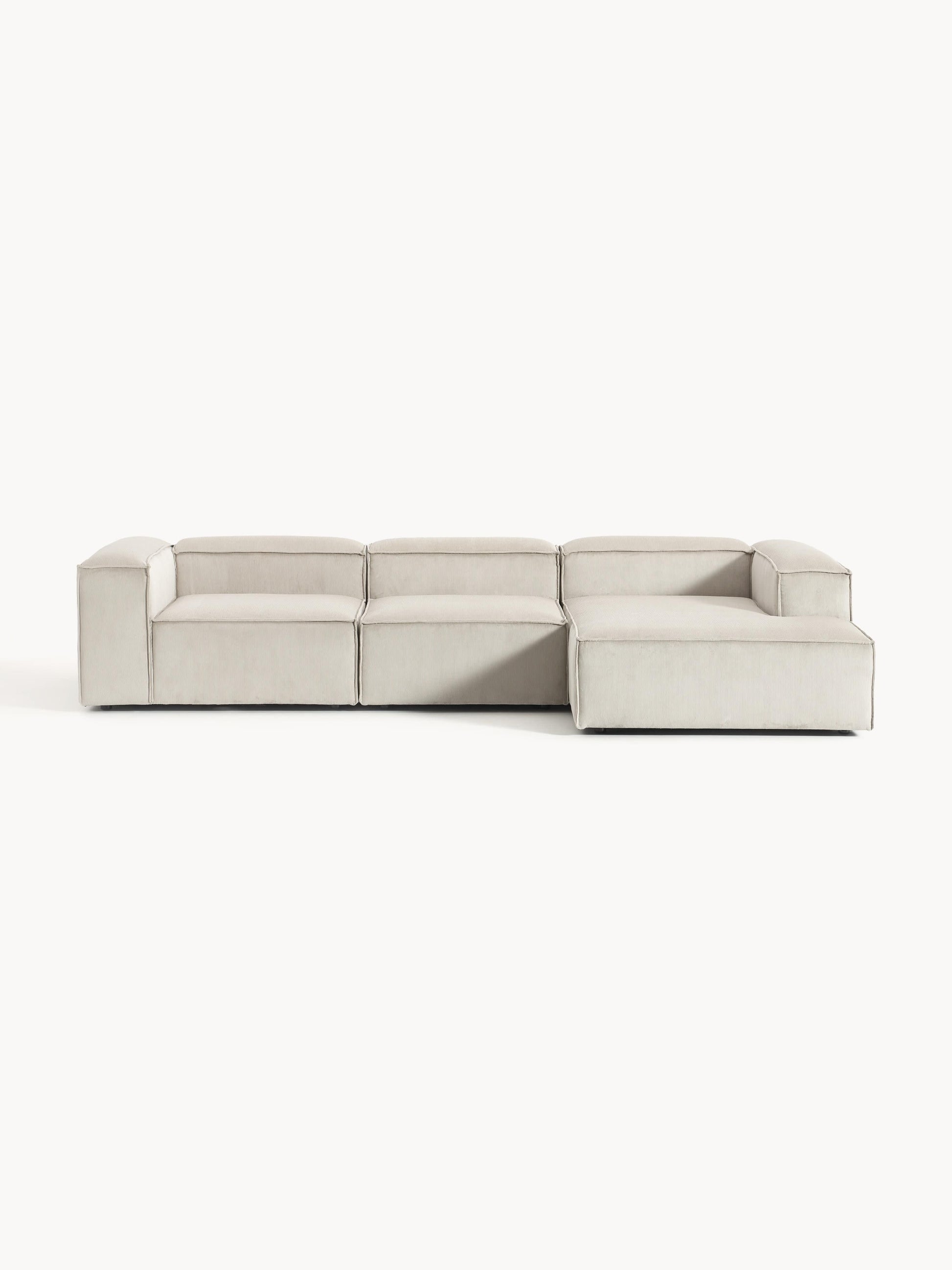 Lendric Modular Corduroy Corner Sofa (4-Seater)