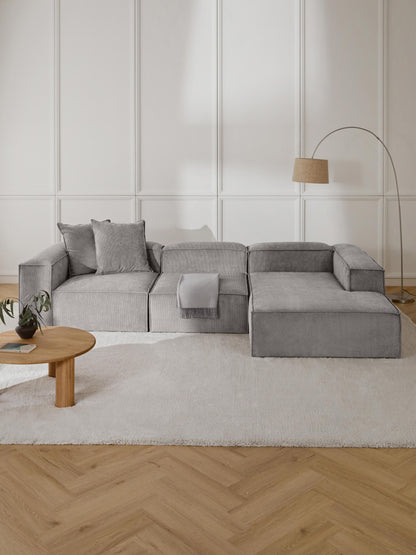 Lendric Modular Corduroy Corner Sofa (4-Seater)