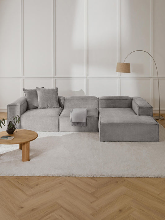 Lendric Modular Corduroy Corner Sofa (4-Seater)