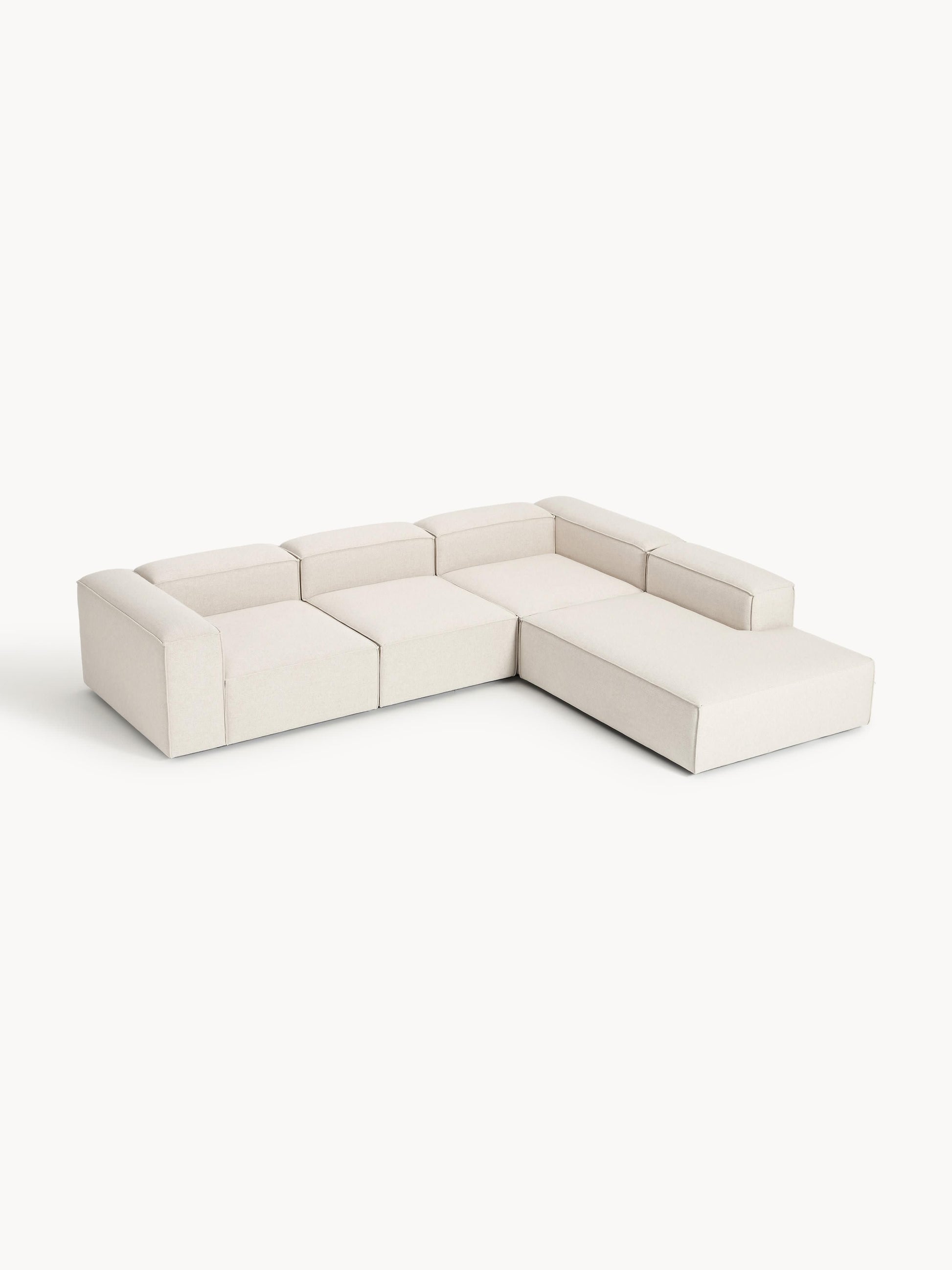 Lendric Modular Corner Sofa (4-Seater) in Linen Blend, XL