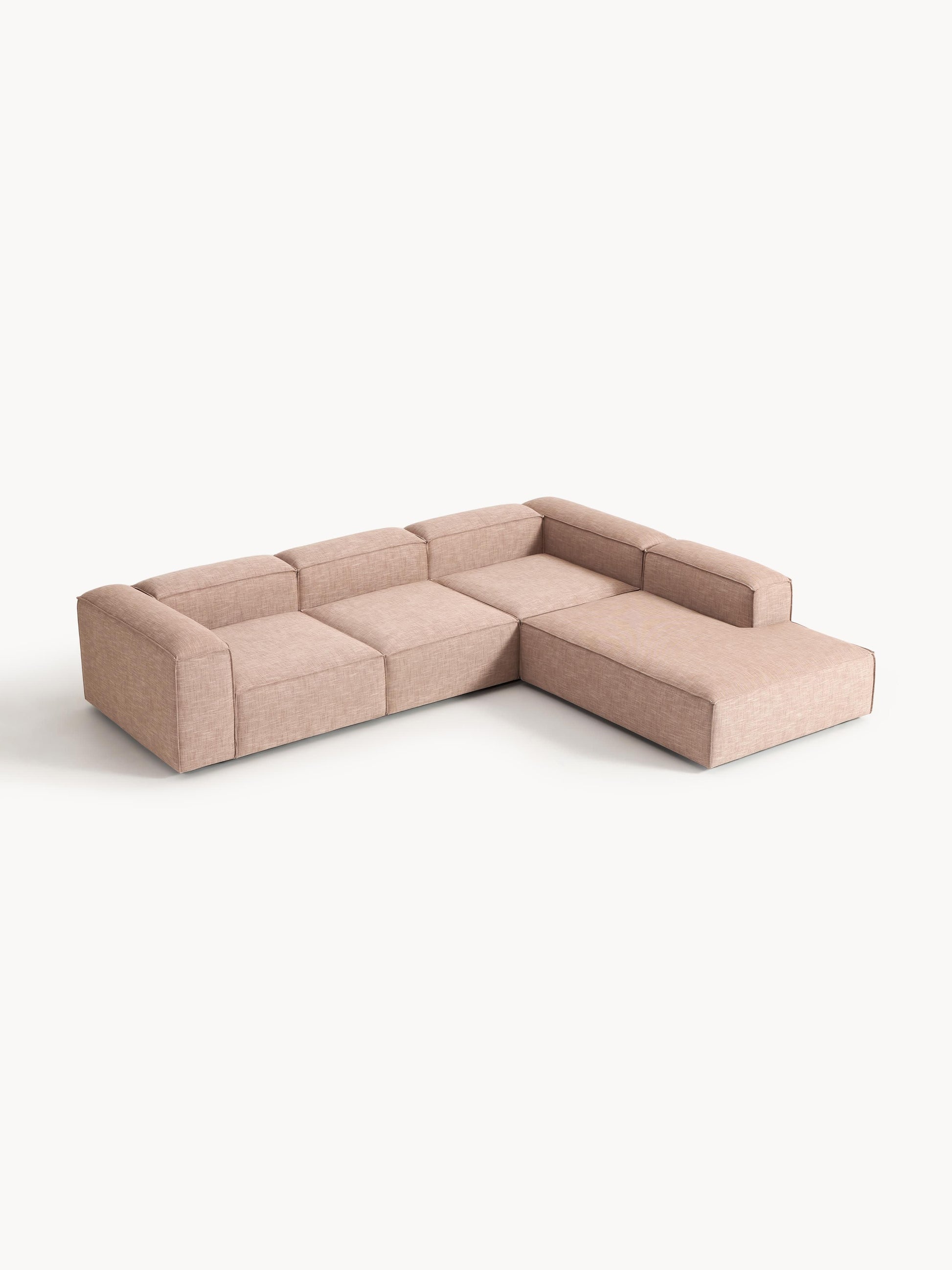 Lendric Modular Corner Sofa (4-Seater) in Linen Blend, XL
