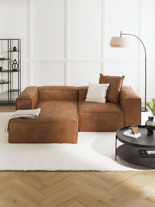 Lendric Modular Leather Corner Sofa (2-Seater)