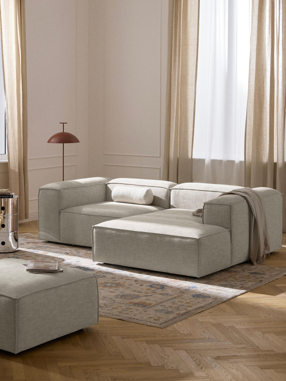 Lendric Modular Linen Blend Corner Sofa (2-Seater)