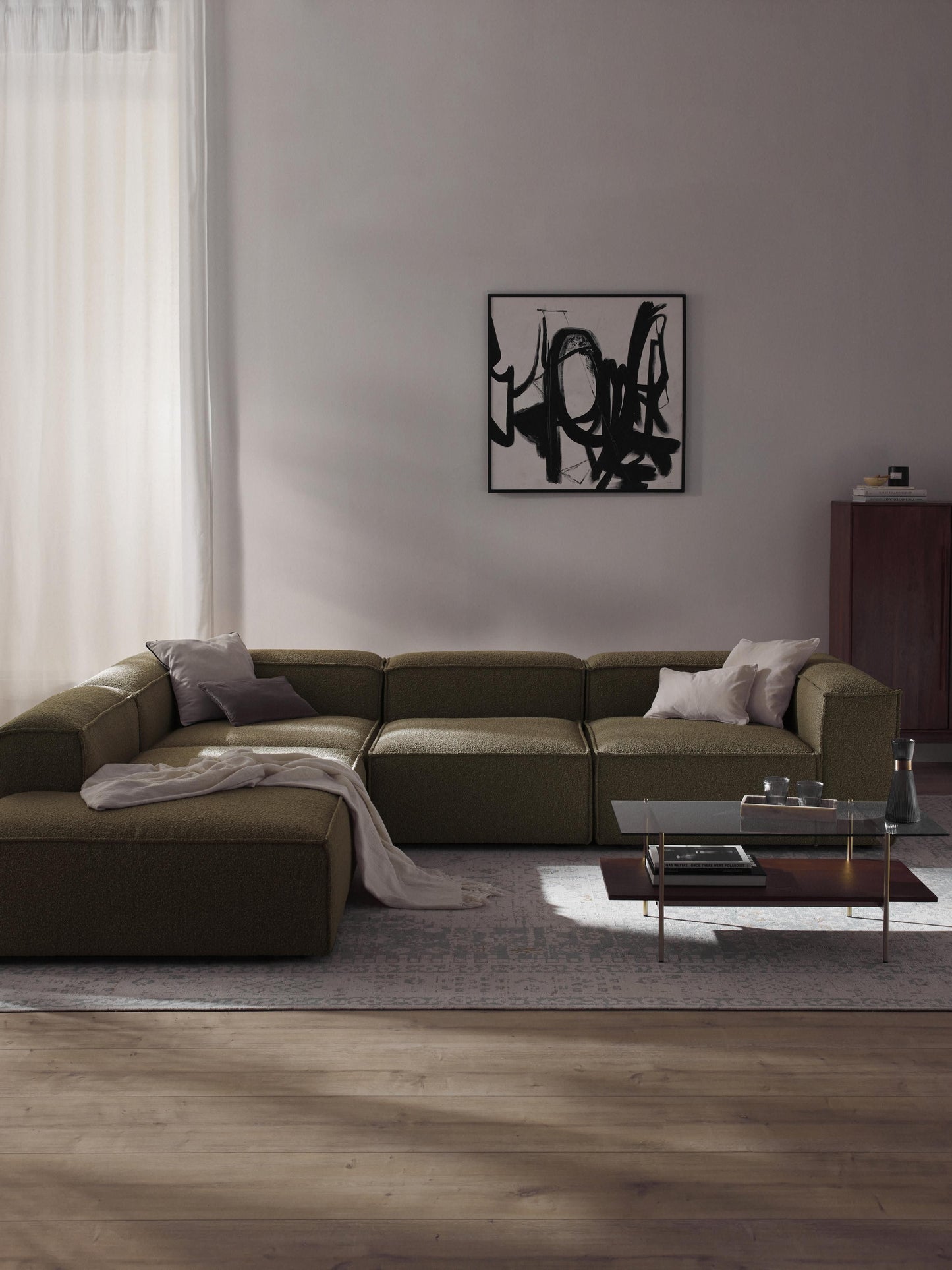 Lendric Modular XL Bouclé Corner Sofa (4-Seater)