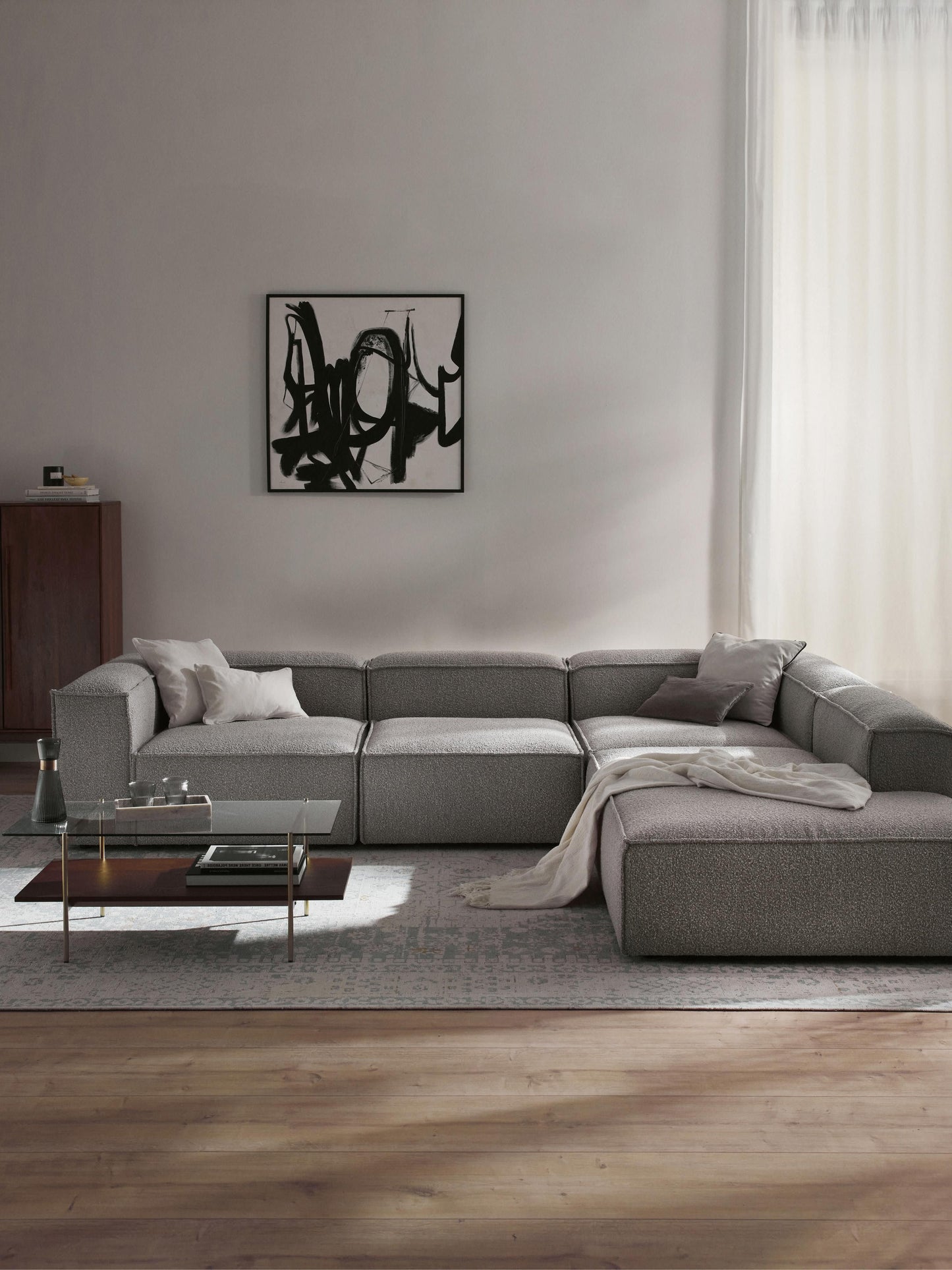Lendric Modular XL Bouclé Corner Sofa (4-Seater)