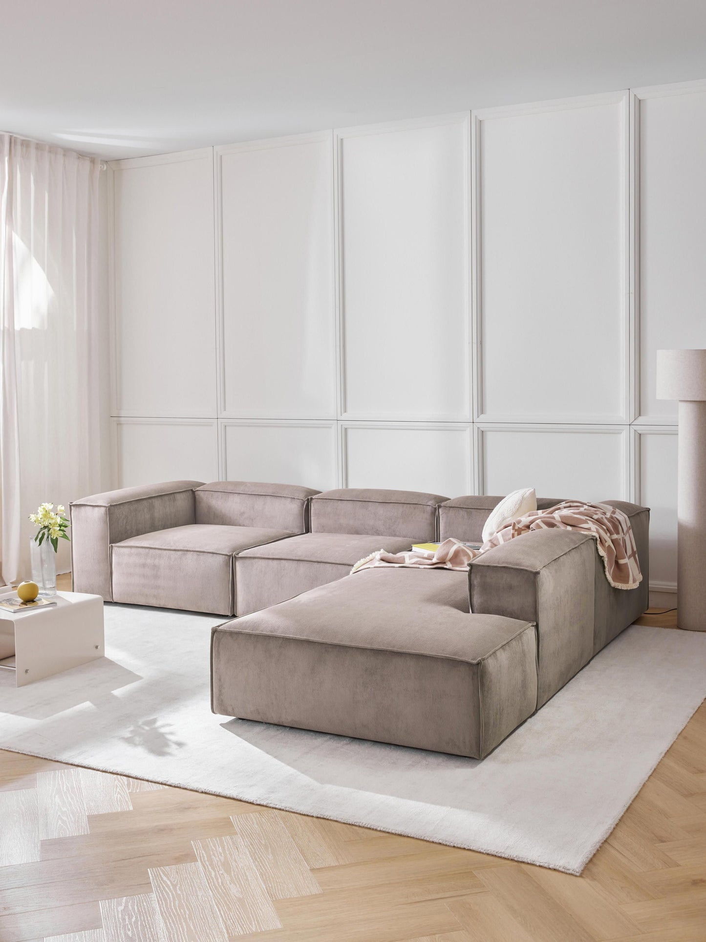 Lendric Modular XL Corduroy Corner Sofa (4-Seater)