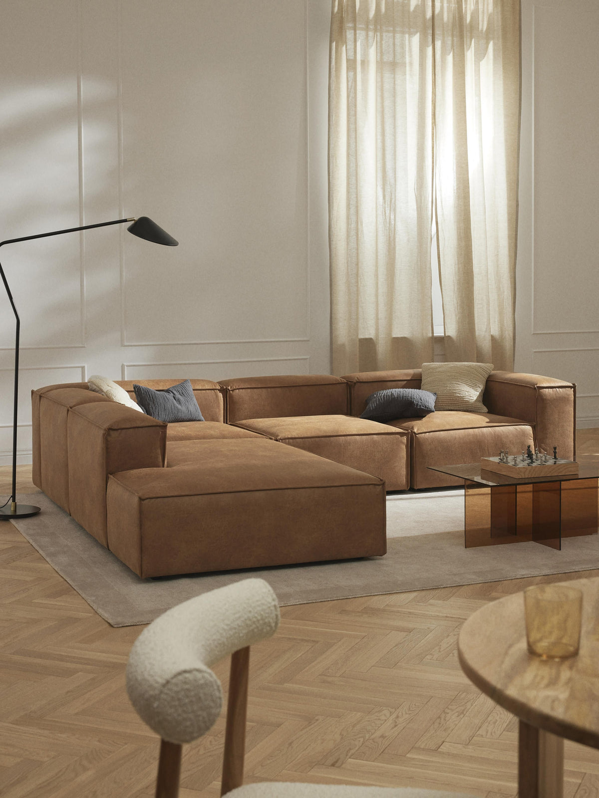 Lendric Modular XL Leather Corner Sofa (4-Seater)