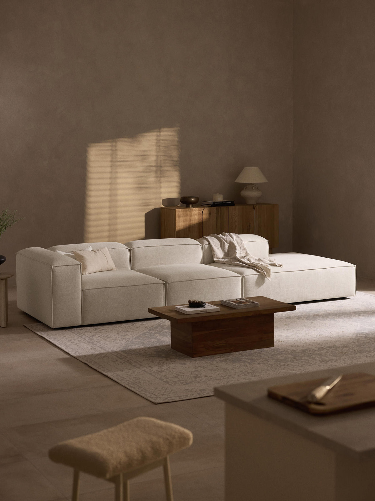 Lendric Modular XL Linen Blend Ottoman