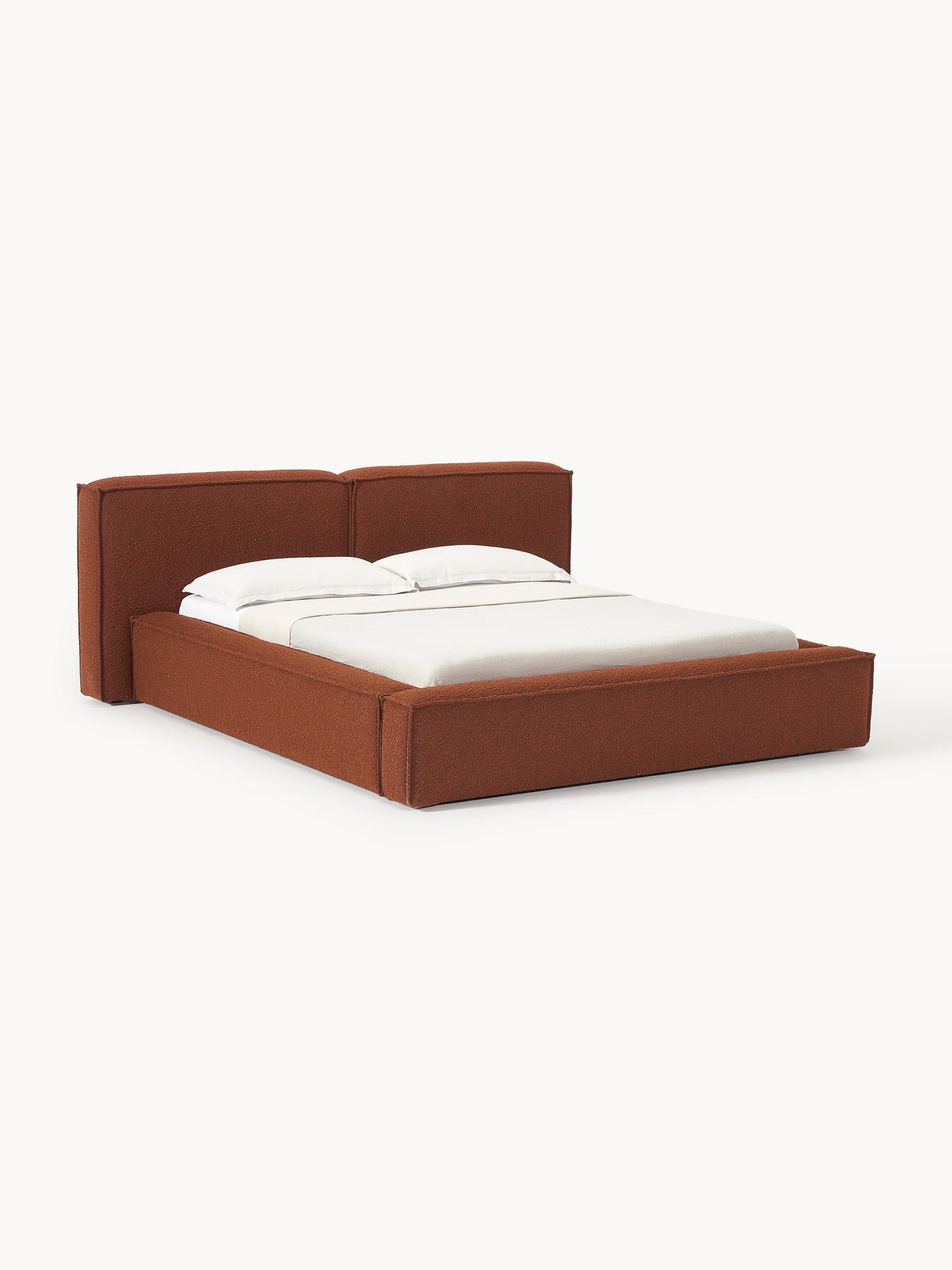 Lendric Upholstered Bouclé Bed with Storage