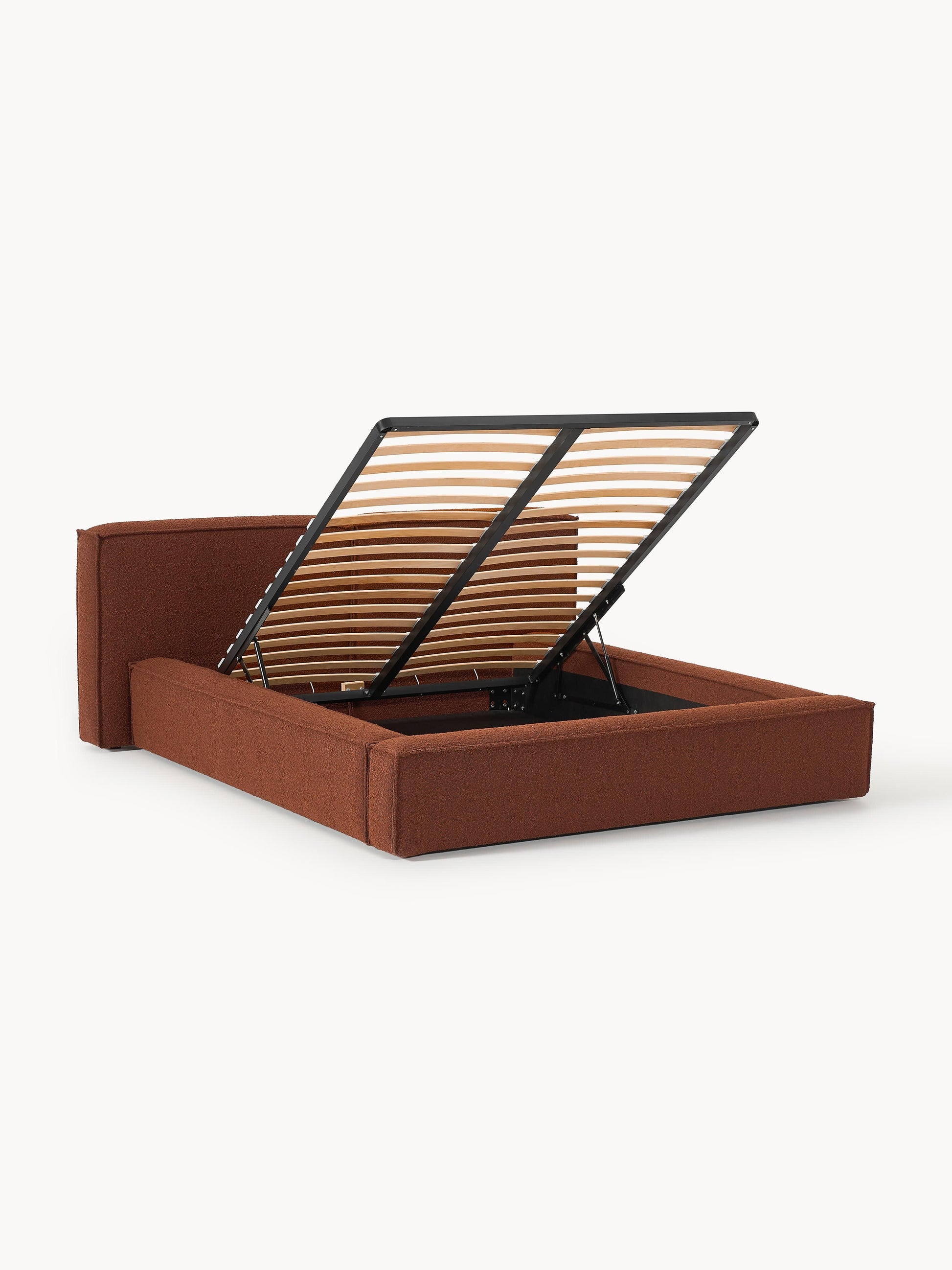 Lendric Upholstered Bouclé Bed with Storage