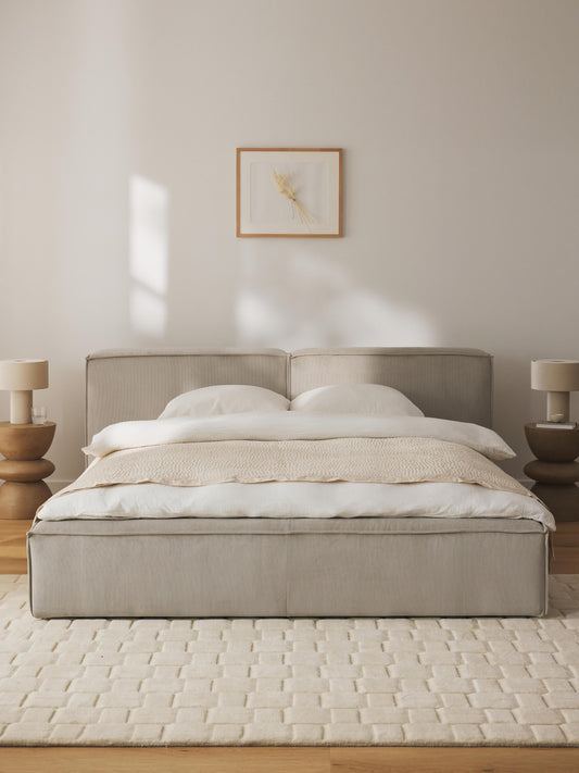 Lendric Upholstered Storage Bed in Corduroy