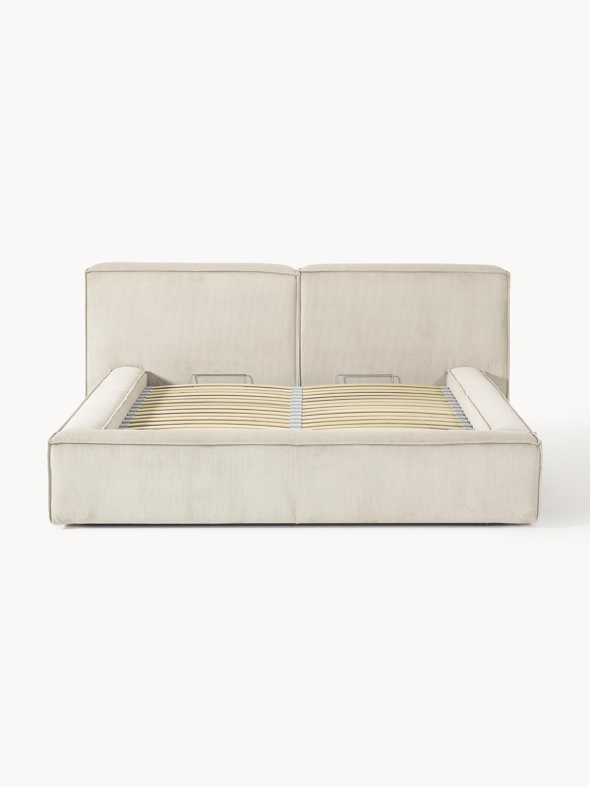 Lendric Upholstered Storage Bed in Corduroy