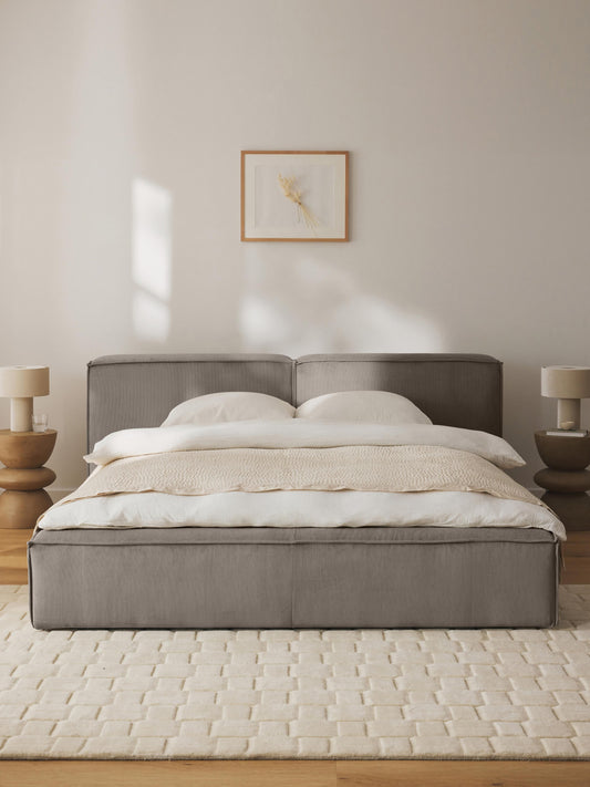 Lendric Upholstered Storage Bed in Corduroy