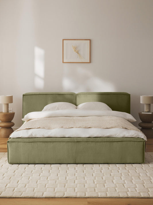 Lendric Upholstered Storage Bed in Corduroy