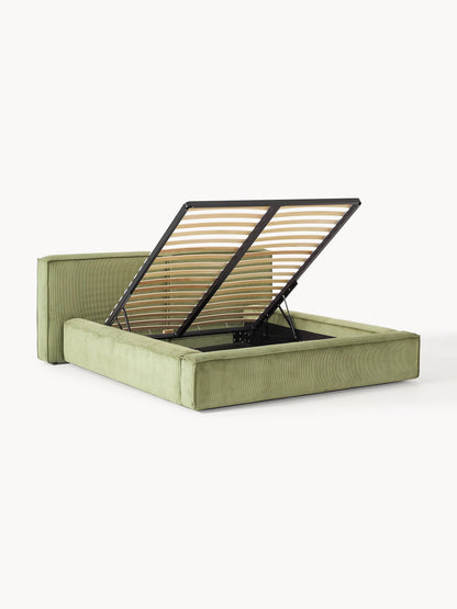 Lendric Upholstered Storage Bed in Corduroy
