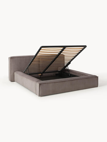 Lendric Upholstered Storage Bed in Corduroy