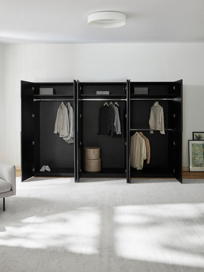 Lendrico Modular Hinged-Door Wardrobe, 300 cm Wide, in Various Sizes