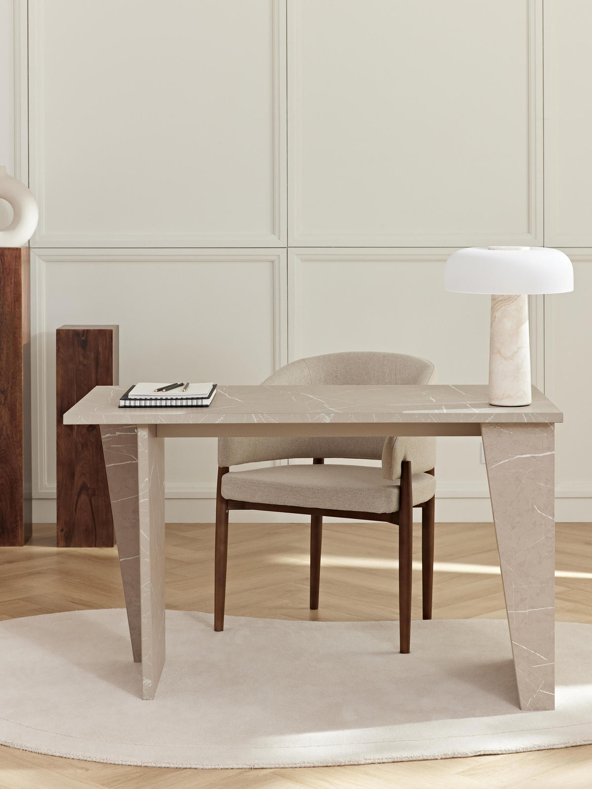 Limiro Travertine Look Desk