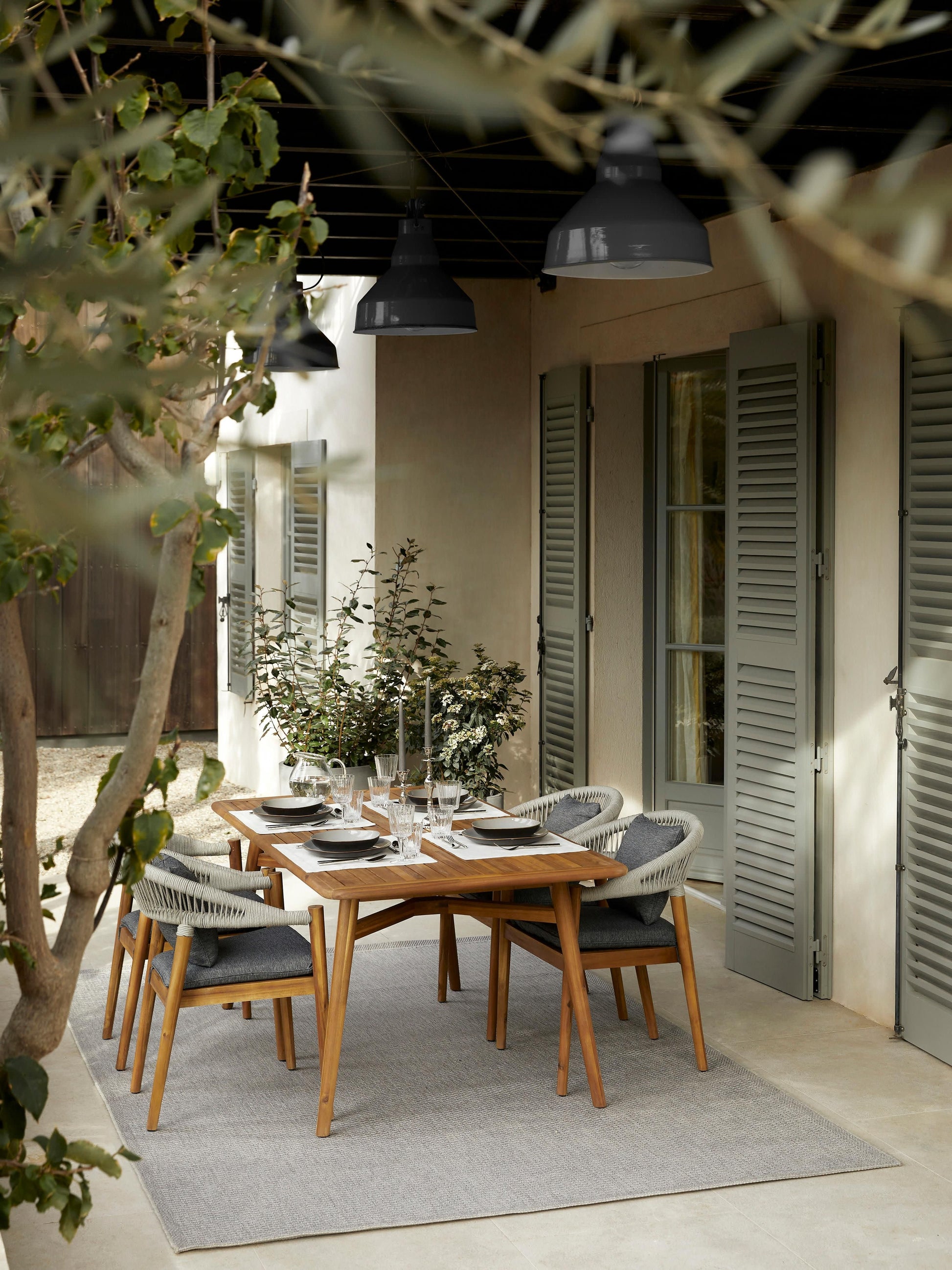 Marmir Acacia Wood Garden Table, 180 x 90 cm
