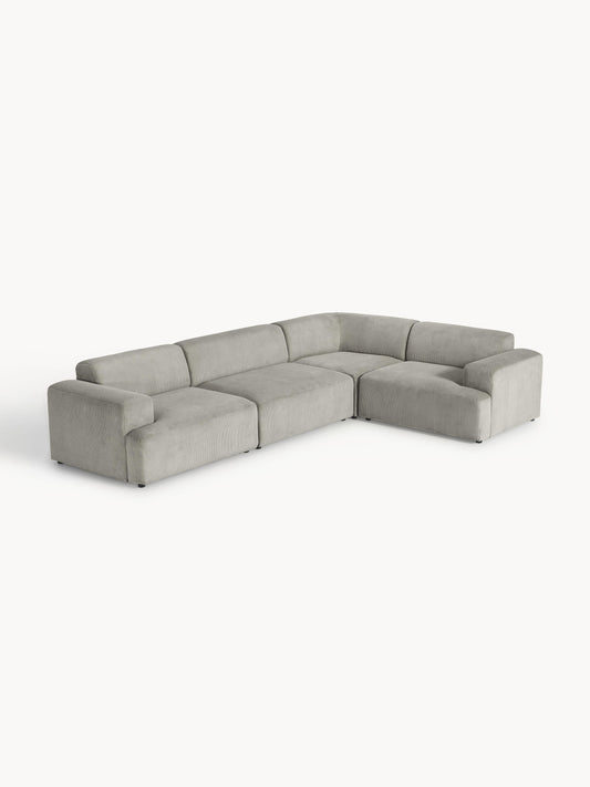 Melveria Large Corner Sofa in Corduroy (4-Seater)