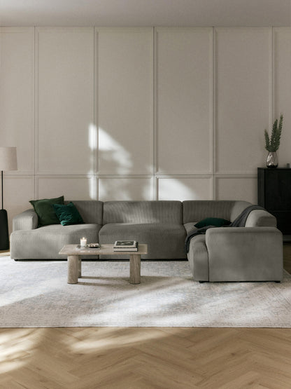 Melveria Large Corner Sofa in Corduroy (4-Seater)