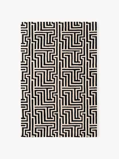 Montula Hand-Tufted Wool Rug with Raised High-Low Texture