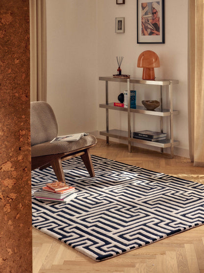 Montula Hand-Tufted Wool Rug with Raised High-Low Texture