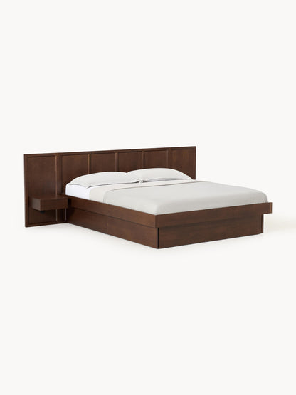 Nandolo Wooden Bed with Headboard and Bedside Tables