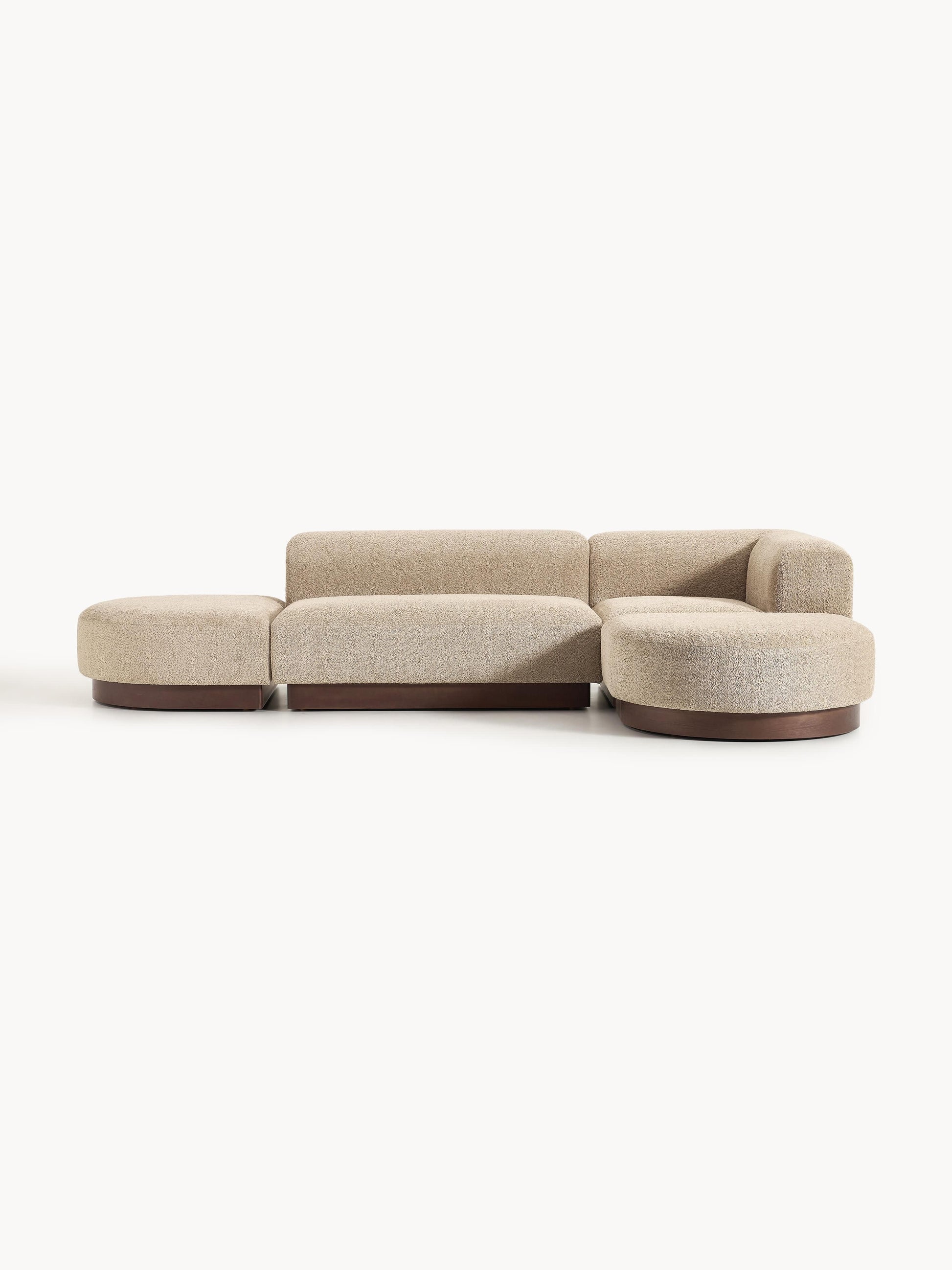 Natvenna Modular Teddy Bouclé Corner Sofa