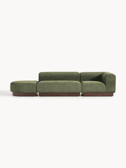 Natvenna Modular Teddy Bouclé Ottoman with Stool (Left/Right)