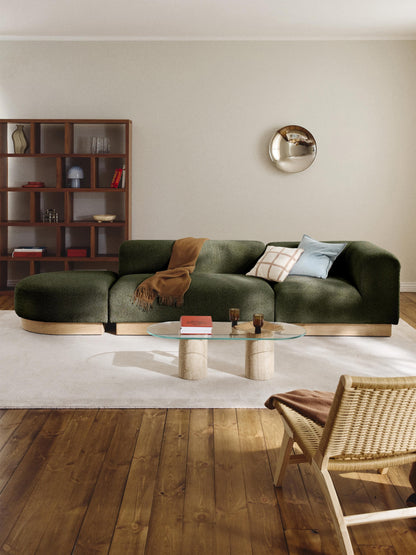 Natvenna Modular Teddy Bouclé Ottoman with Stool (Left/Right)