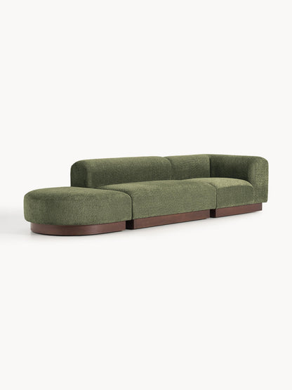 Natvenna Modular Teddy Bouclé Ottoman with Stool (Left/Right)