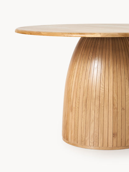 Nelvenna Round Dining Table with Fluted Texture, in Various Sizes