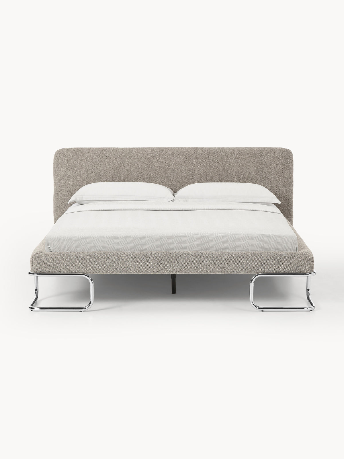 Olisara Upholstered Bouclé Bed with Metal Legs