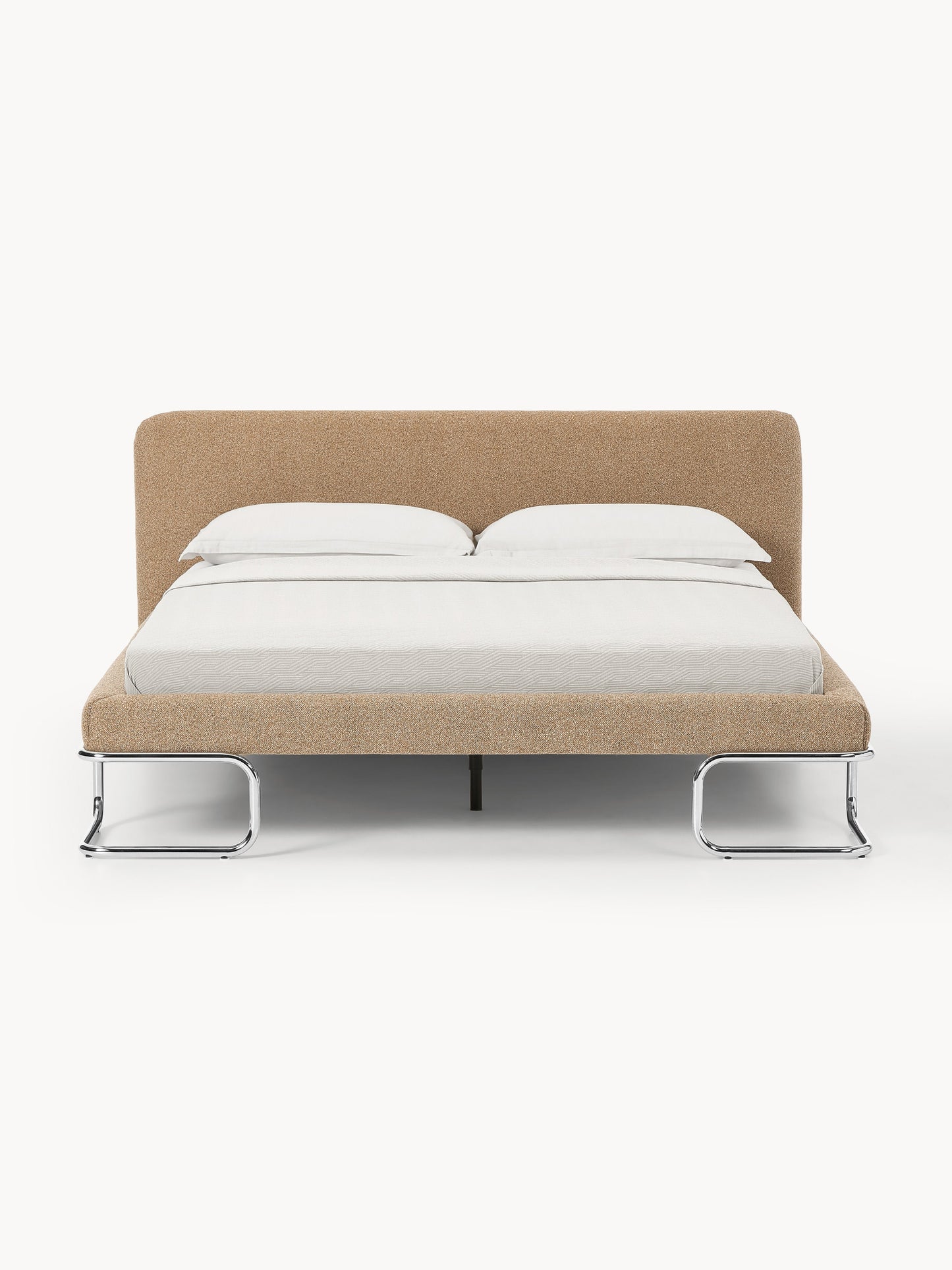 Olisara Upholstered Bouclé Bed with Metal Legs