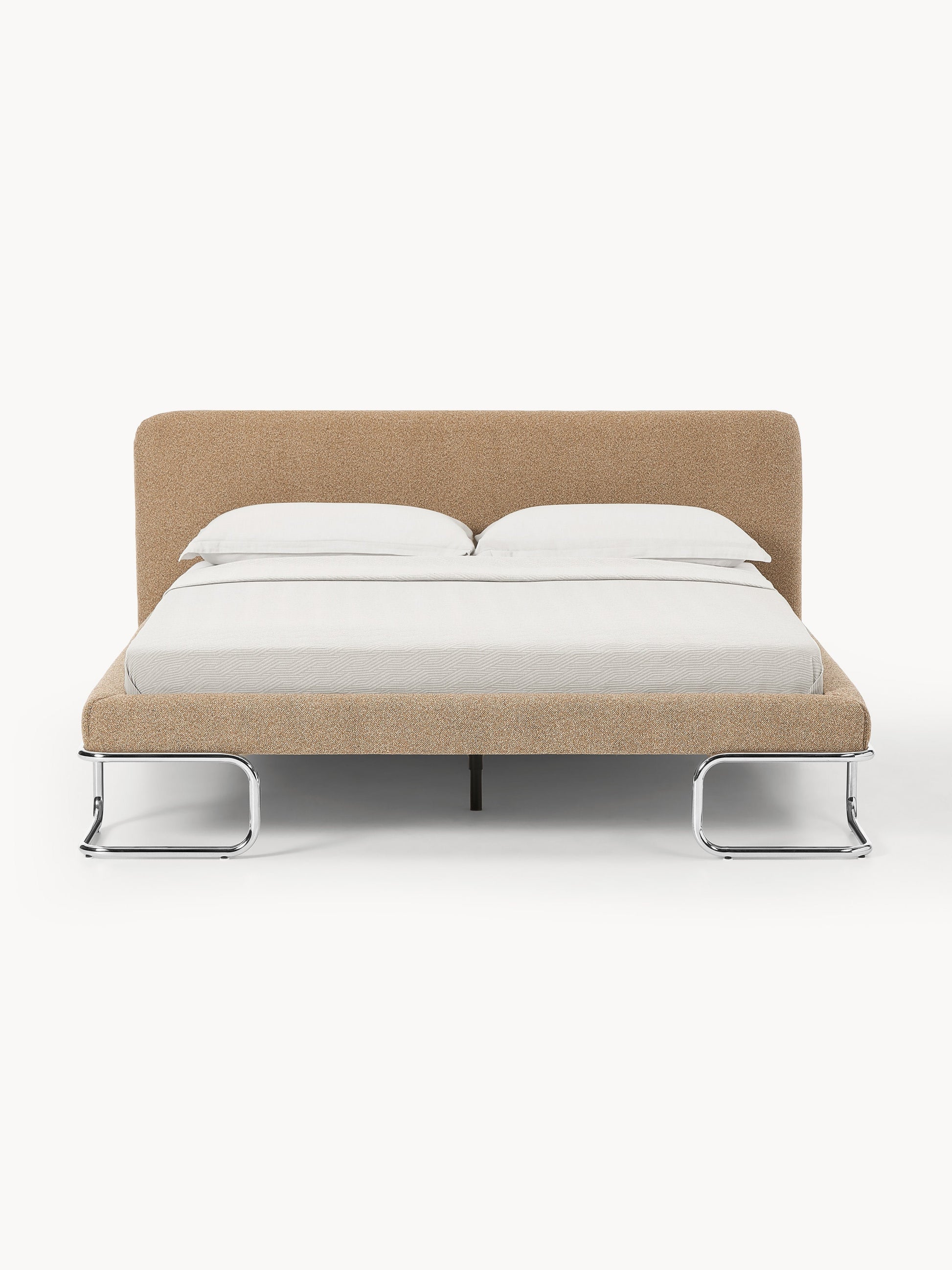 Olisara Upholstered Bouclé Bed with Metal Legs