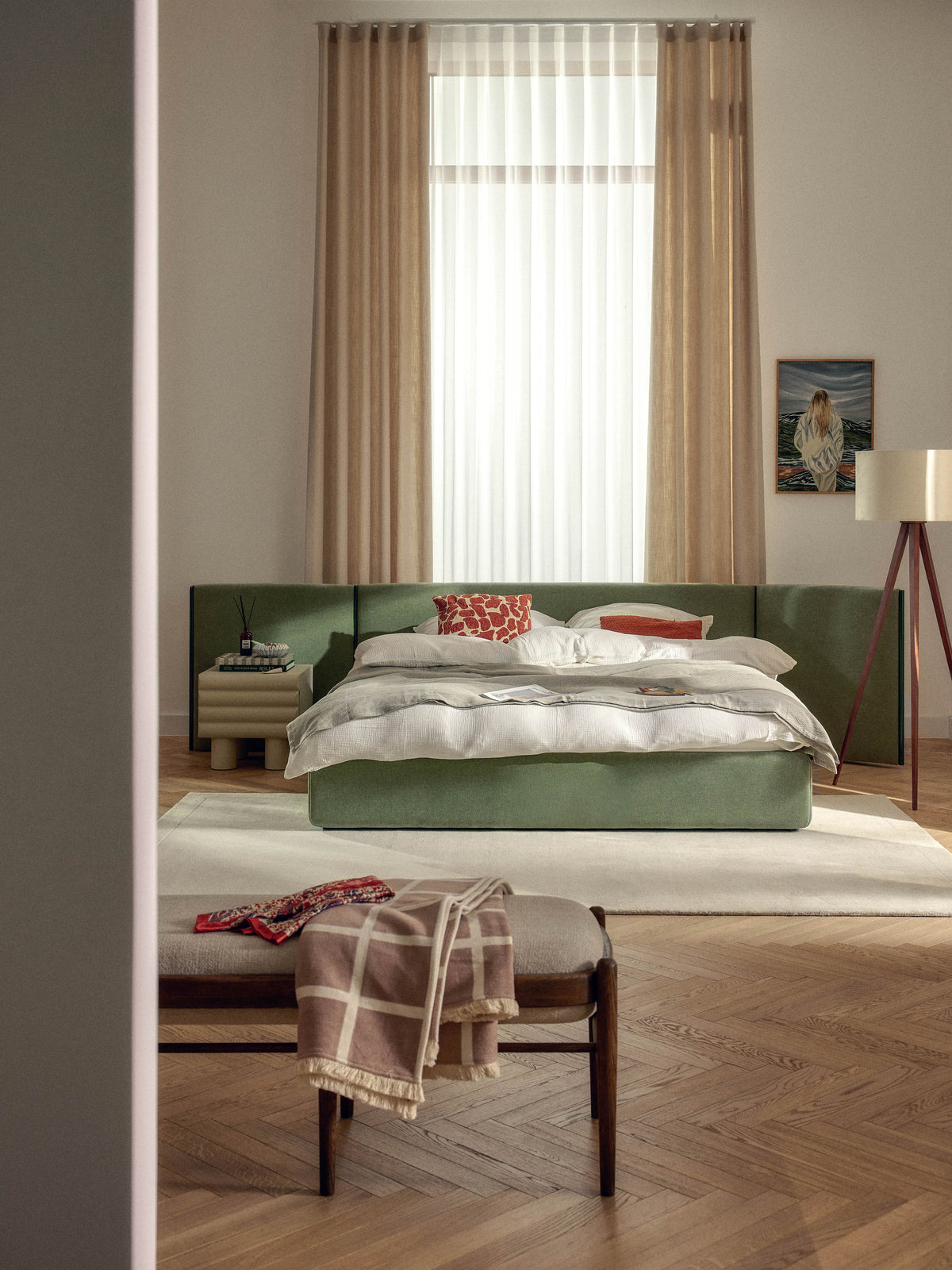 Otmiro Upholstered Bed with Folding Headboard