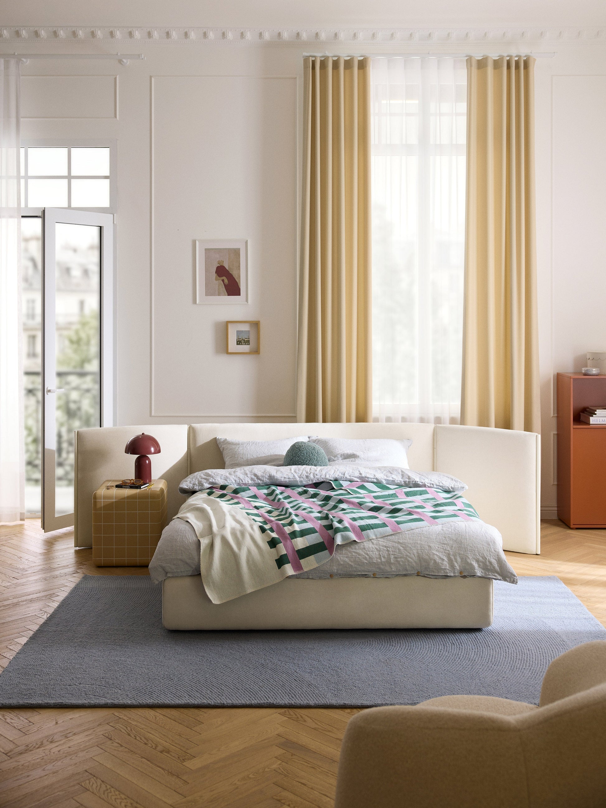 Otmiro Upholstered Bed with Folding Headboard